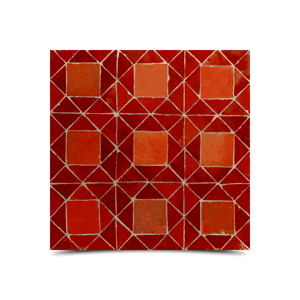 Moroccan Red & Orange Mosaic Tile Pattern - 16.