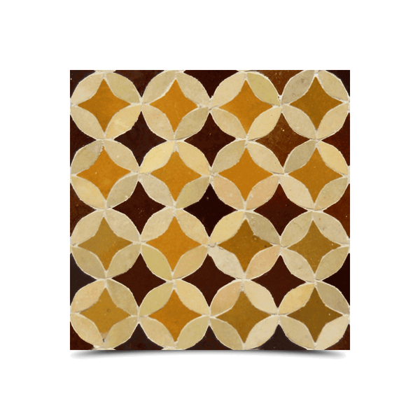 Moroccan Mosaic Tiles: Earthy Beige, Yellow & Brown Mix