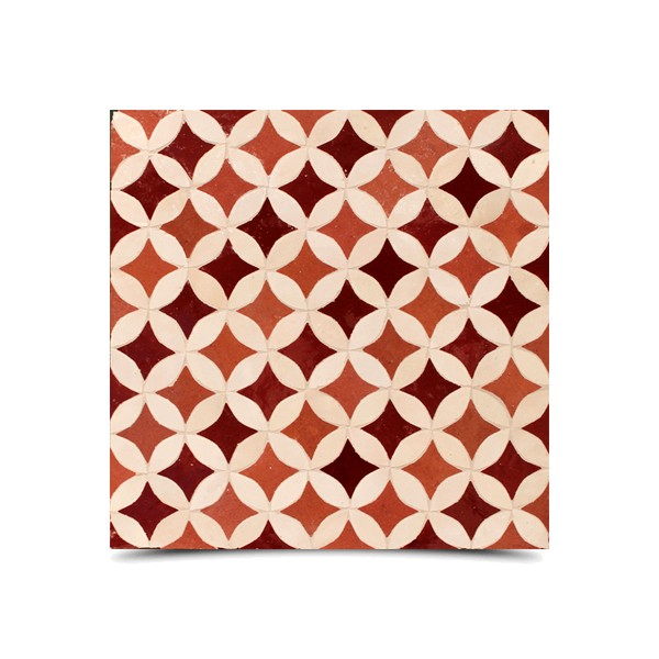 Moroccan Mosaic Red Color Geometric Tiles - Elegant and Durable