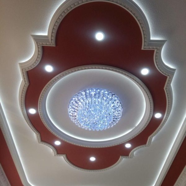 Elegant Gypsum Plaster Rose - Moroccan Handcrafted Ceiling