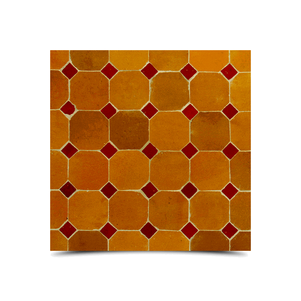 Moroccan Mosaic Orange & Red Handmade Tile - Heritage Charm