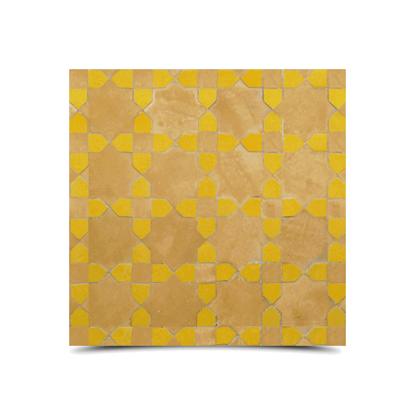 Moroccan Mosaic Beige & Yellow Tile Pattern - Elegant & Durable
