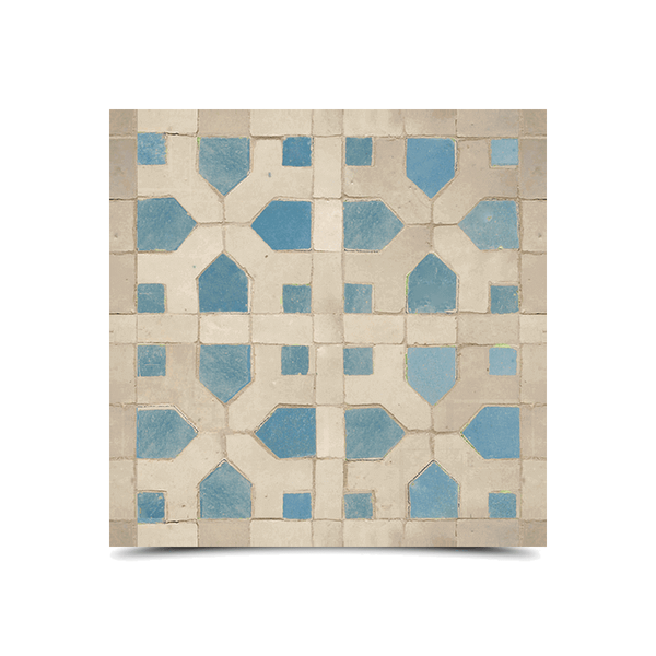 Moroccan Mosaic Tile Blue Gray – Handcrafted Zellij Design
