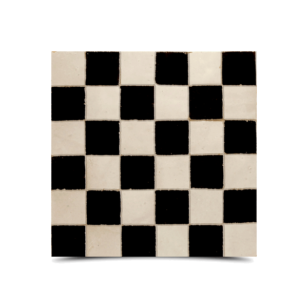 Elegant Moroccan Mosaic Pattern Black & White Tiles