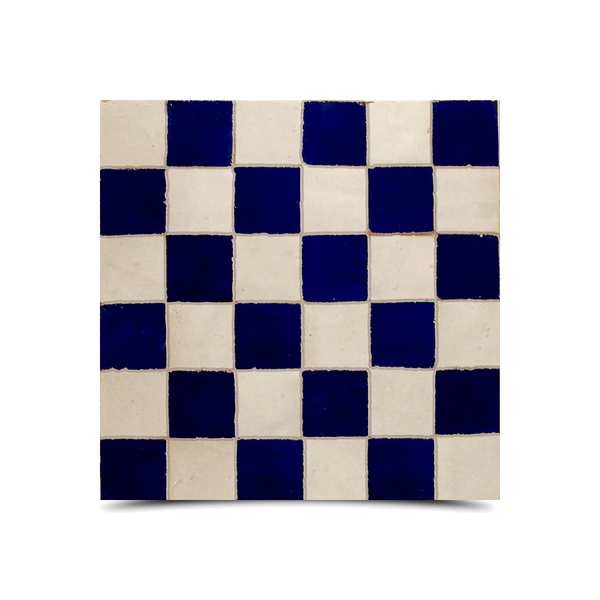 Moroccan Mosaic Pattern White & Navy Blue Tiles
