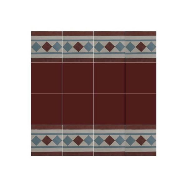 Moroccan Brown & Blue Cement Tiles Border – High-Quality Design