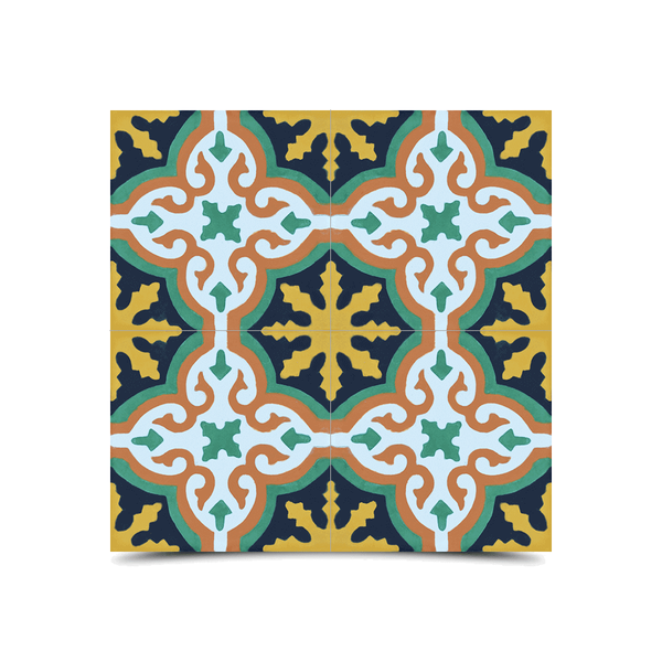 Moroccan Cement Pattern Tiles in Multi-Colors - Timeless Elegance