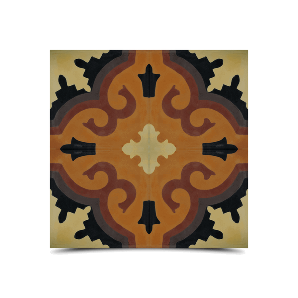 Moroccan Cement Pattern Dark Brown Colors - Premium Quality Tiles