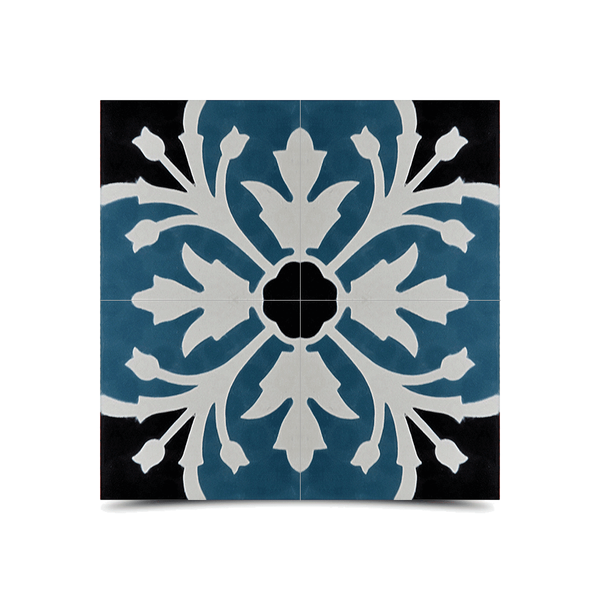 Moroccan Cement Pattern in Navy Blue & Black - Elegant and Durable Tiles