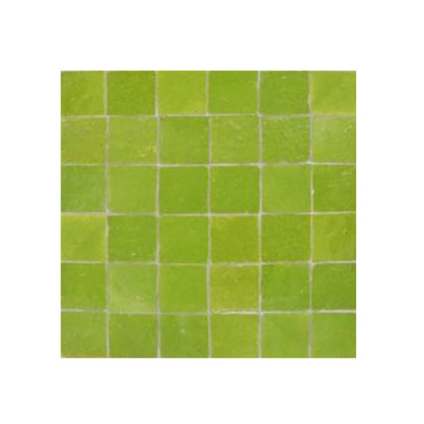 Vibrant Lime Green Glazed Moroccan Mosaic Tiles - 6x6 Size