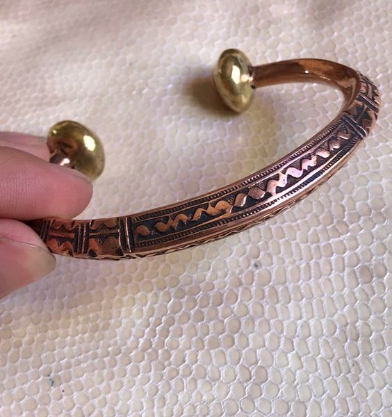 Elegant Moroccan Tuareg Silver Bracelet - Geometric Design