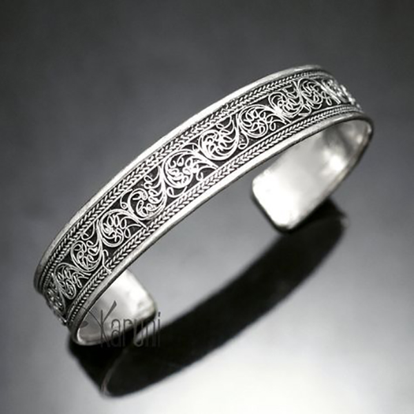 Handmade Tuareg Berber Silver Bracelet | Geometric Design