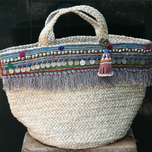 Moroccan Straw Handbag - Handcrafted by Berber Women