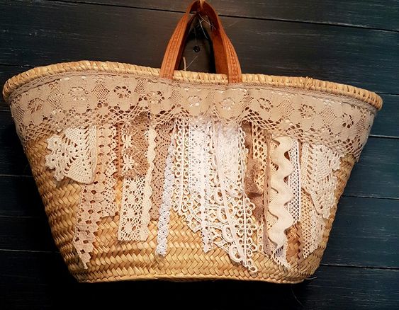 Eco-Friendly Moroccan Straw Handbag Basket 034