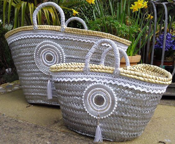Moroccan Handcrafted Silver Straw Handbag | Eco-Friendly & Customizable