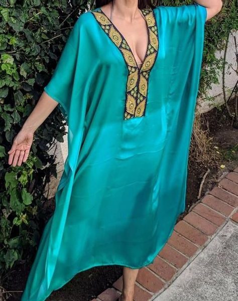 Kaftan Dress 105 - Moroccan-Inspired Bohemian Chic Embroidered Statement