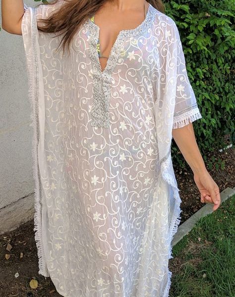 Moroccan Kaftan Beach Cover Up - Elegant and Versatile Style