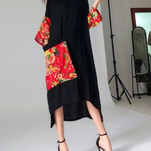 Moroccan Embroidered Kaftan Dress 018 - Bohemian Chic Style