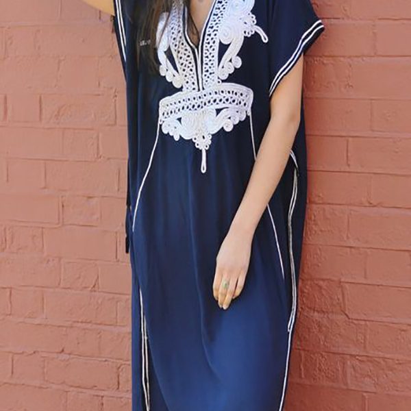 Moroccan Embroidered Kaftan Dress | Boho-Chic Statement Piece