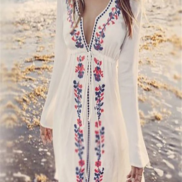 Beach Cover Up 045 - Moroccan-Inspired Silky Caftan