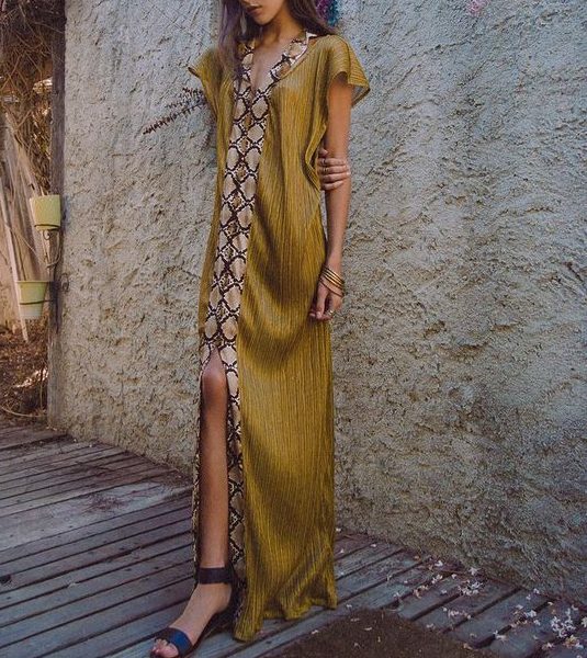 Exquisite Moroccan Embroidered Kaftan Dress - Bohemian Chic Style
