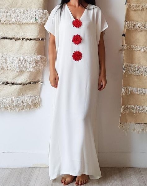 Exquisite Embroidered Moroccan Kaftan Dress 078 - Bohemian Chic Statement Piece - $0.00.