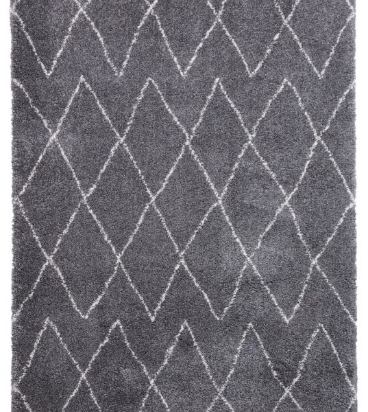 Luxury Grey Beni Ourain Diamond Pattern Wool Rug