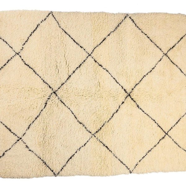 Authentic Moroccan Beni Ourain Wool Rug - Geometric Diamond Pattern