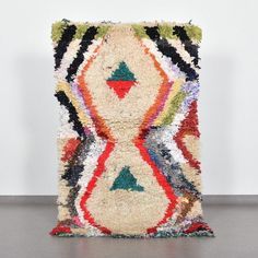 Vintage Moroccan Wool Berber Rug - Handwoven Abstract Tribal Artistry