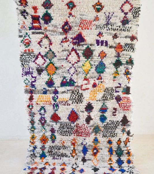Handwoven Vintage Berber Wool Rug - Moroccan Design
