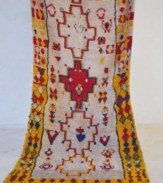 Moroccan Azilal Berber Wool Rug - Handwoven Tribal Design