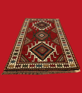 Moroccan Amazigh Handwoven Berber Rug in Rich Red Hue
