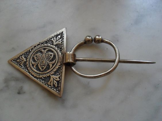 Exquisite Vintage Berber Fibula Enamel Brooch