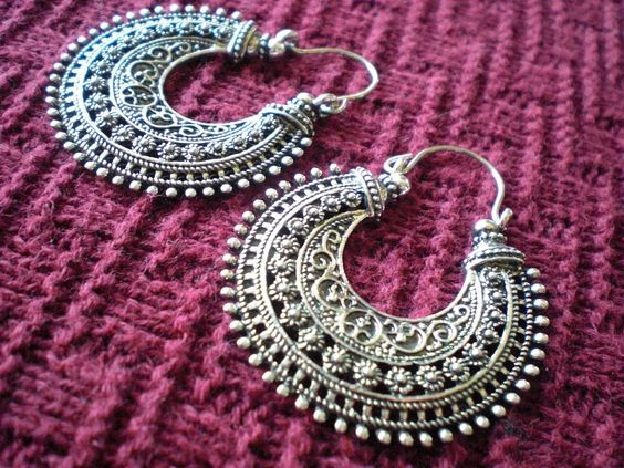 Tuareg Berber Geometric Earrings - Handcrafted Moroccan Artistry