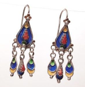 Moroccan Tuareg Berber Geometric Earrings - Handcrafted Ethnic Jewelry