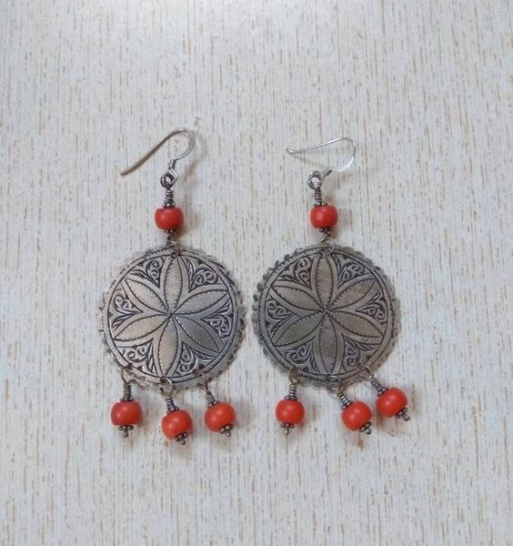 Moroccan-inspired Geometric Earrings with Tuareg Influence