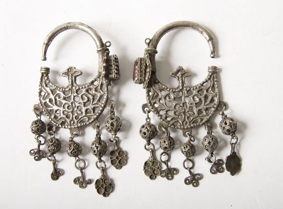 Moroccan Tuareg Berber Geometric Earrings - Handcrafted Ethnic Charm
