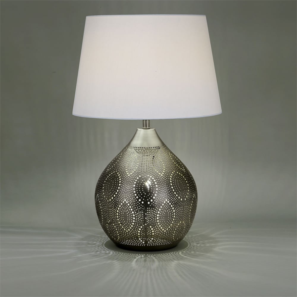 Moroccan Silver Floor Lamp - Handcrafted Elegance