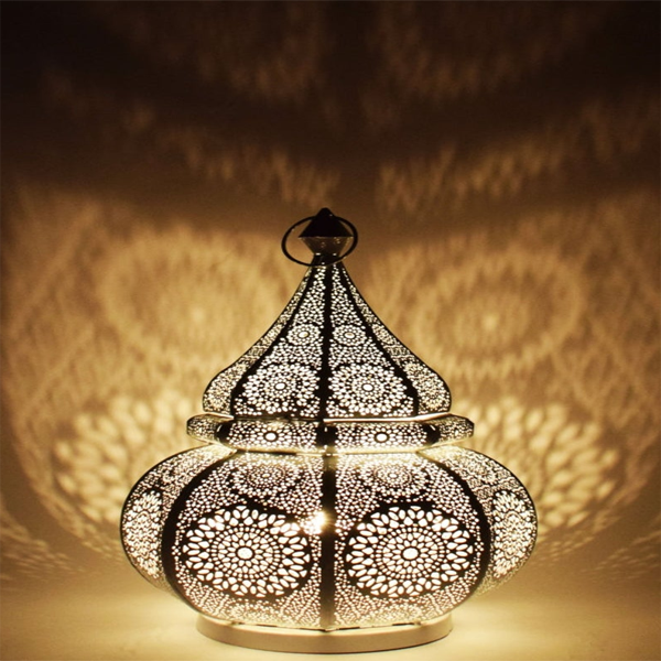 Moroccan Handcrafted Silver Metal Pendant Floor Lamp 168
