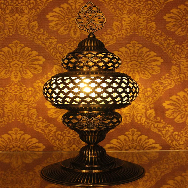 Moroccan Silver Metal Floor Lamp - Handcrafted Elegance