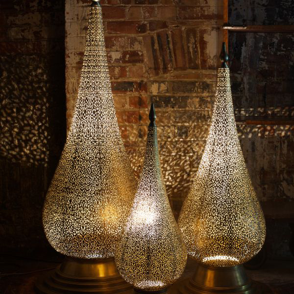 Moroccan Silver Metal Vintage Floor Lamp