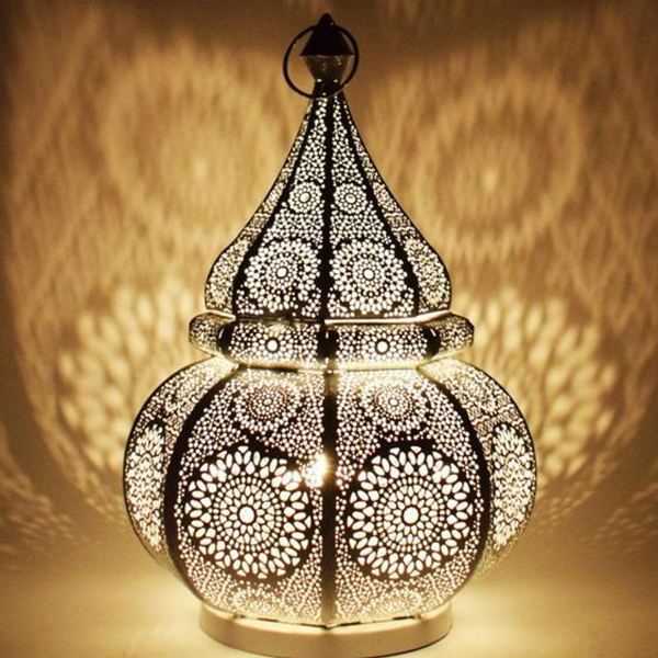 Moroccan Silver Handcrafted Pendant Floor Lamp - Elegant Lighting Solution