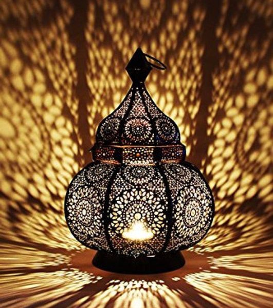 Moroccan Silver Metal Floor Lamp - Handcrafted Vintage Elegance