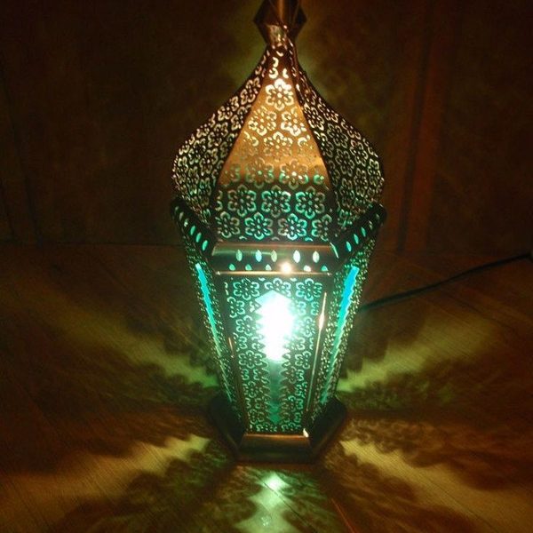 Moroccan Silver Metal Handcrafted Pendant Floor Lamp