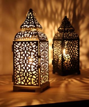 Moroccan Silver Metal Floor Lamp - Handmade Vintage Charm