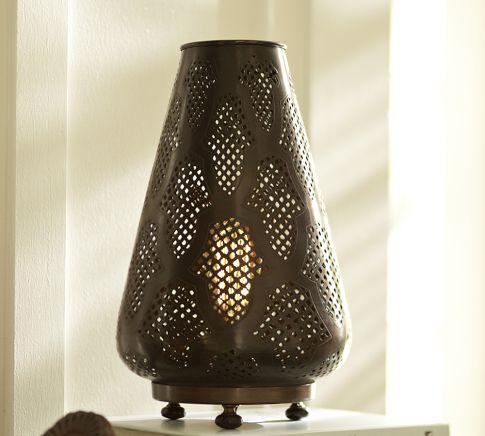 Handcrafted Moroccan Silver Metal Floor Lamp
