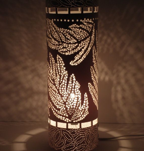Moroccan Silver Metal Pendant Floor Lamps | Handmade Vintage Design