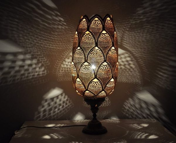 Enchanting Moroccan Silver Metal Floor Lamp
