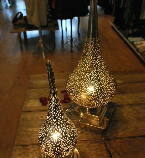 Moroccan Silver Metal Floor Lamp - Handcrafted Elegance