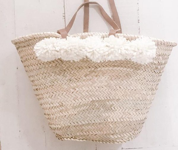 Eco-Friendly Handcrafted French Market Basket by Moroccan Artisans